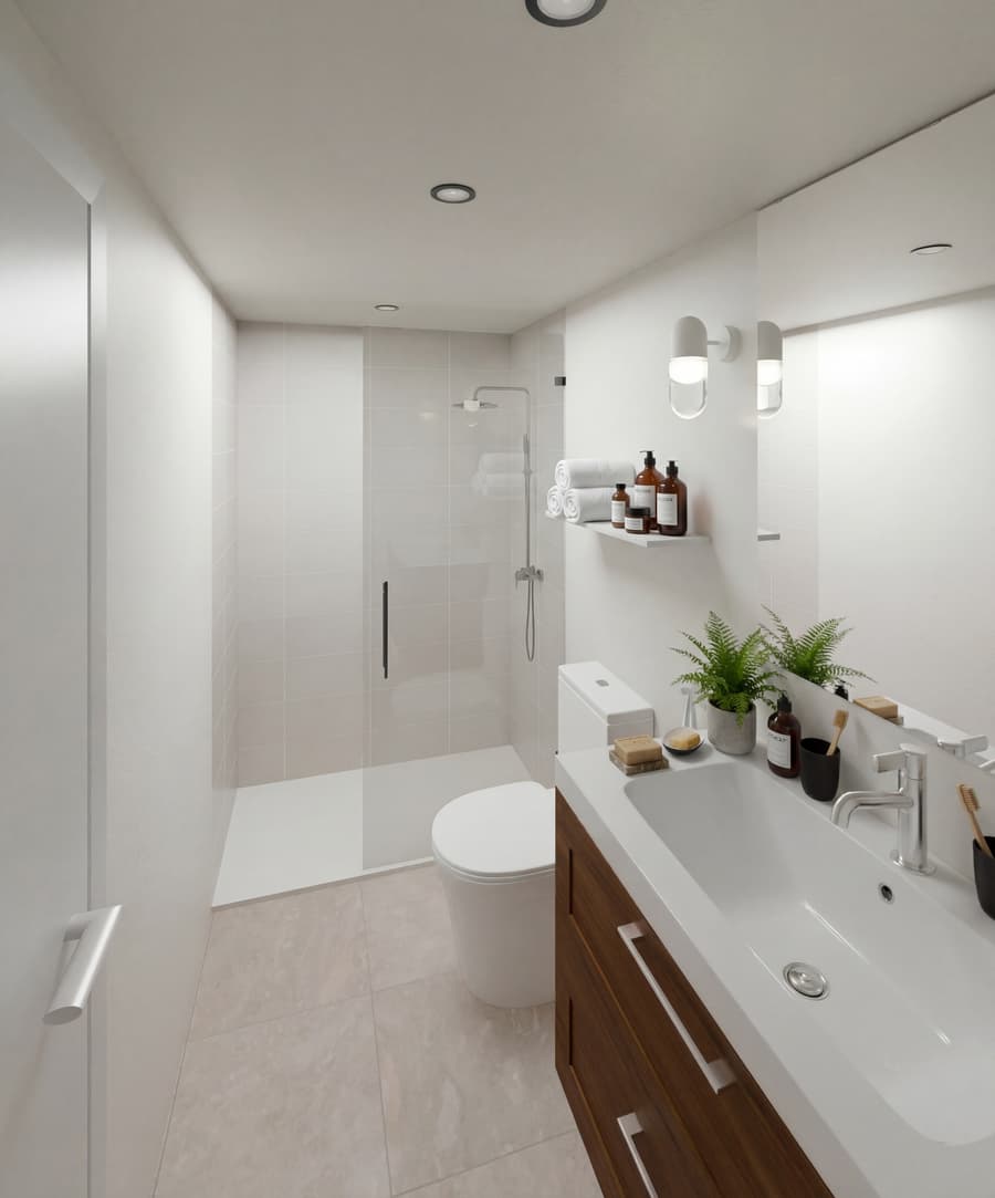 Baño, vivienda plurifamiliar en Santa Maria del Camí