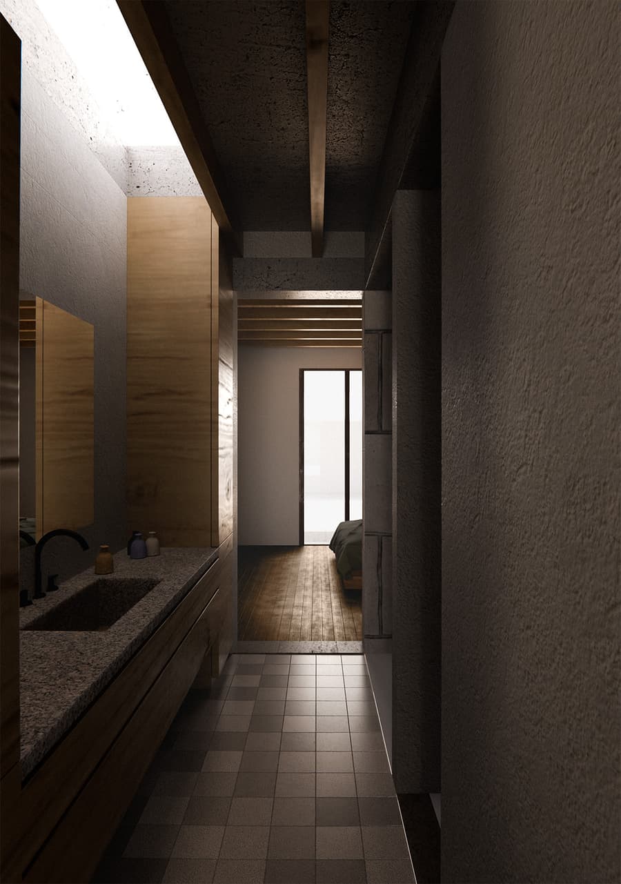 Baño moderno con acabados oscuros, Vilafranca de Bonany