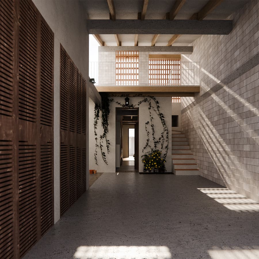 Hall de entrada, reforma de casa de pueblo en Vilafranca de Bonany